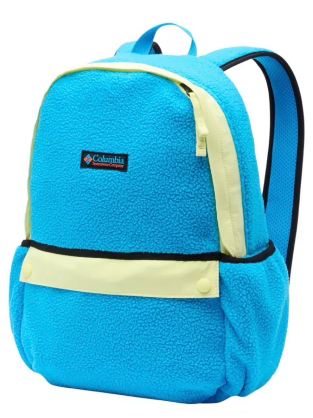 Columbia Turquoise Fleece Backpack with Cream Trim